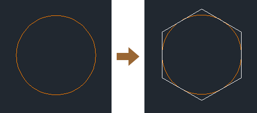 円に外接する多角形を作図