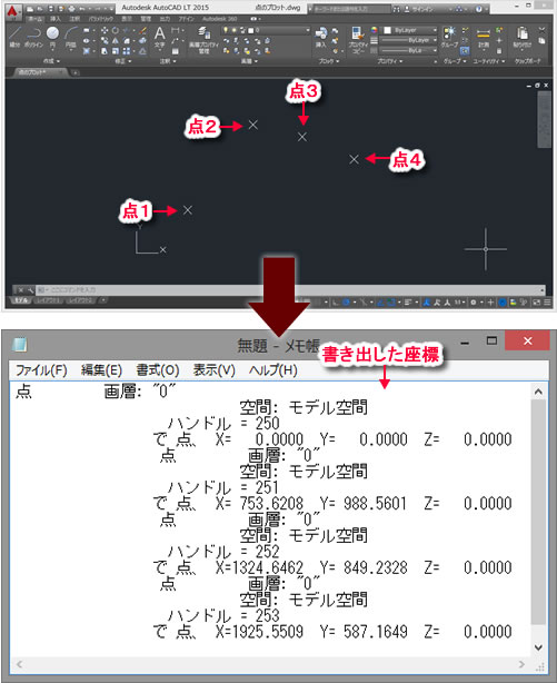 プロットした点などのオブジェクトの座標を調べるには Autocad 使い方徹底ナビ